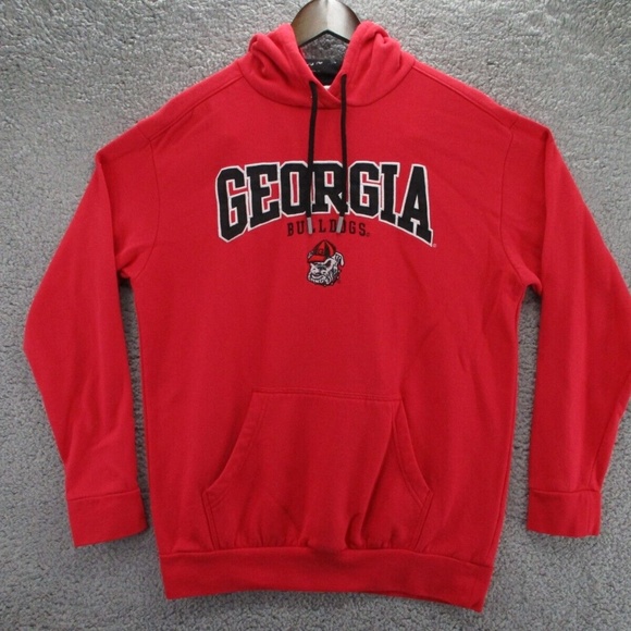 VINTAGE Champion y2k Georgia Bulldogs UGA Hoodie Adult Medium Red Black Football - Picture 1 of 15